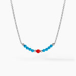 Collier Behati Argent Blanc Corail Turquoise - Colliers fantaisie Femme | Histoire d&rsquo;Or