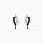 Boucles D'oreilles Puces Sculptural Or Blanc Diamant - Clous d'oreilles Femme | Histoire d&rsquo;Or