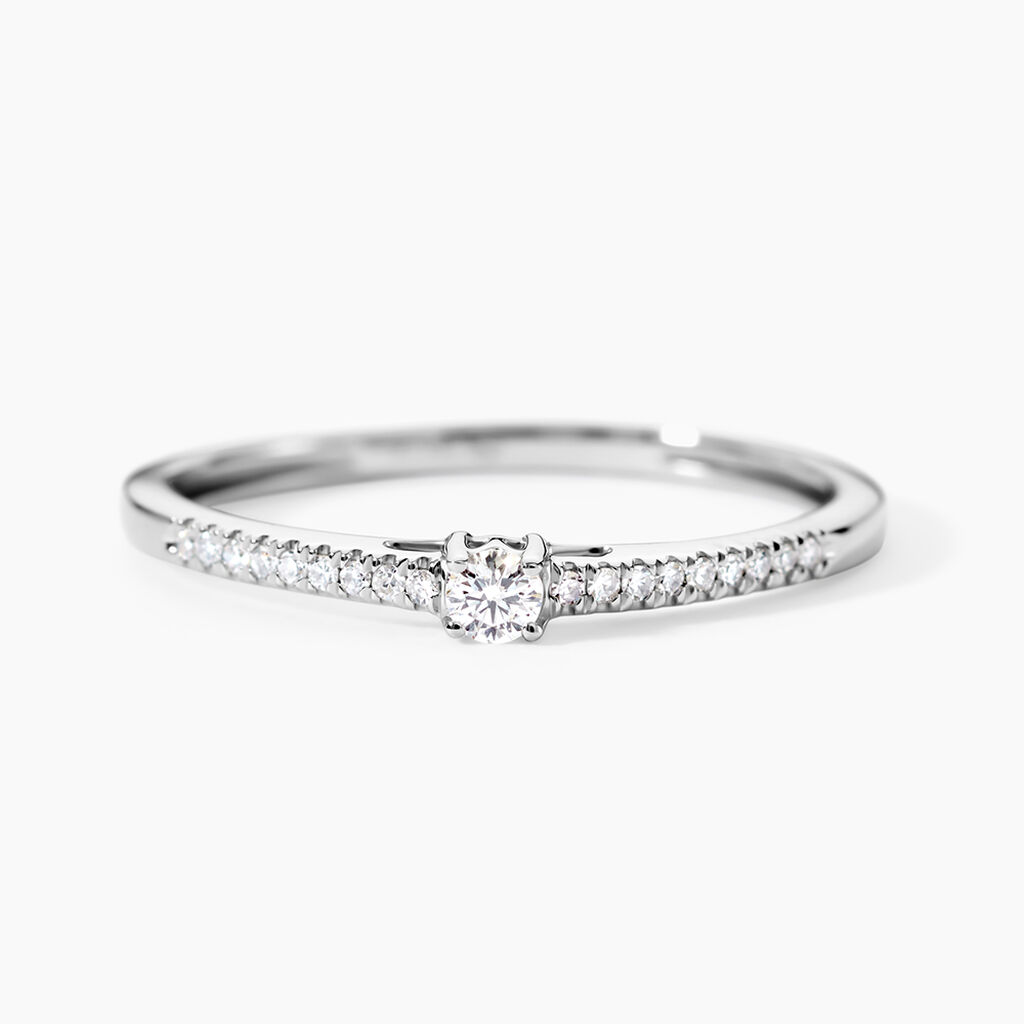 Bague Eliisa Platine Blanc Diamant - Bagues solitaires Femme | Histoire d&rsquo;Or