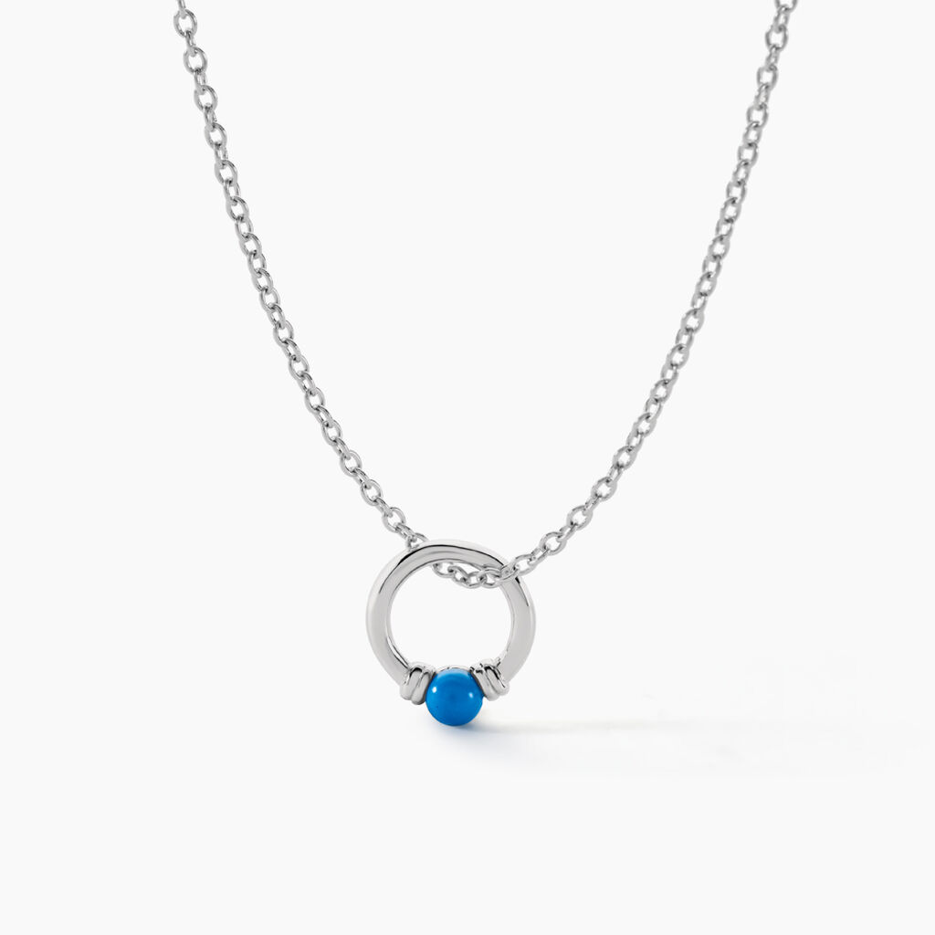 Collier Laelle Argent Blanc Turquoise - Colliers fantaisie Femme | Histoire d&rsquo;Or