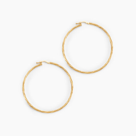 Créoles Youri Or Jaune - Boucles d'oreilles créoles Femme | Histoire d’Or
