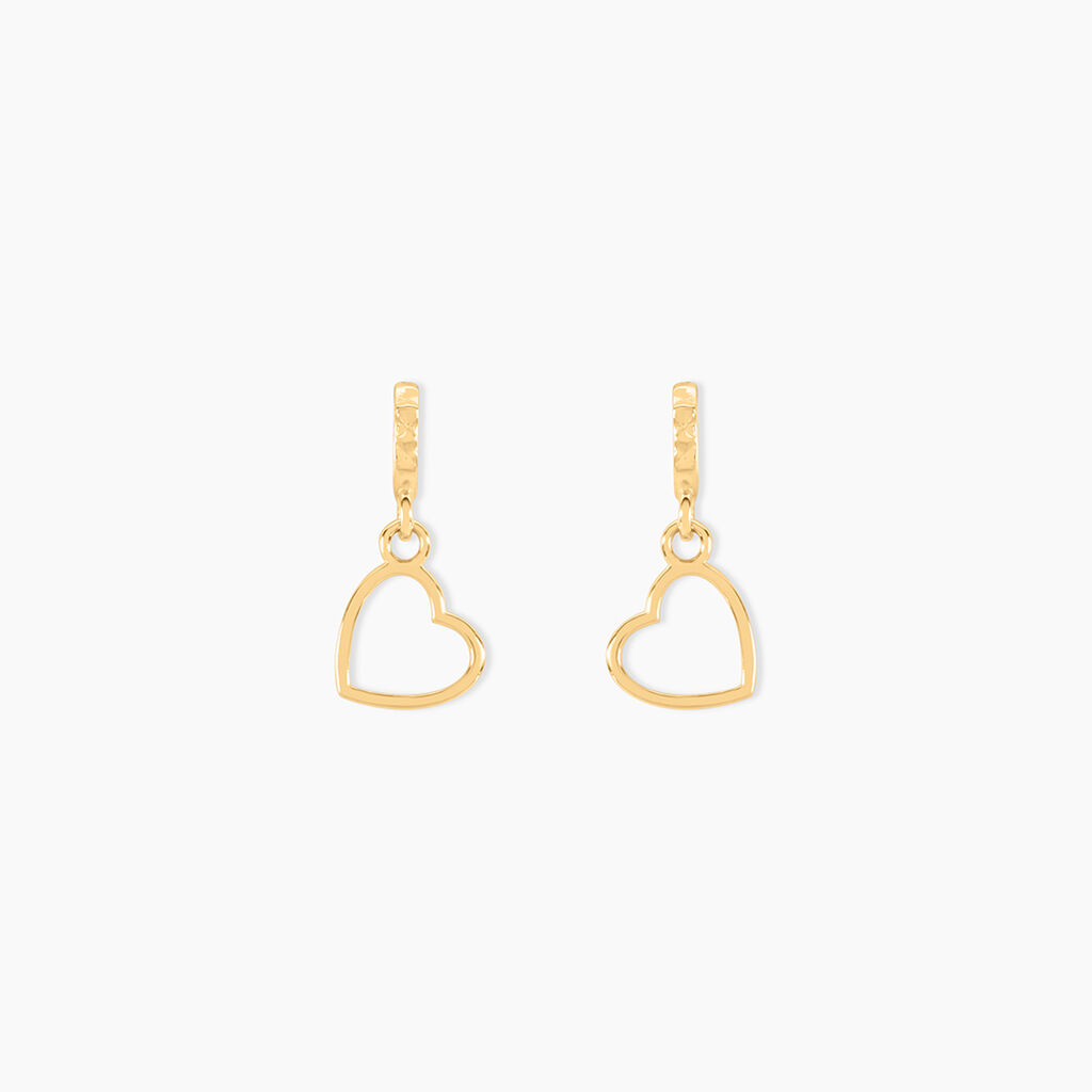 Boucles D'oreilles Pendantes Anne-maudae Pendantes Coeurs Or Jaune - Boucles d'oreilles pendantes Femme | Histoire d’Or
