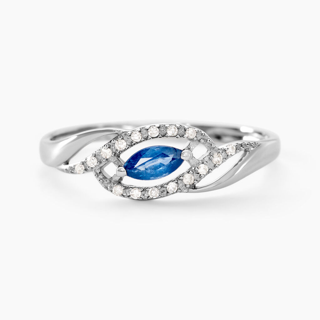 Bague Syriana Or Blanc Saphir Et Diamant - Bagues solitaires Femme | Histoire d’Or