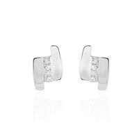 Boucles D'oreilles Puces Dolene Or Blanc Diamant