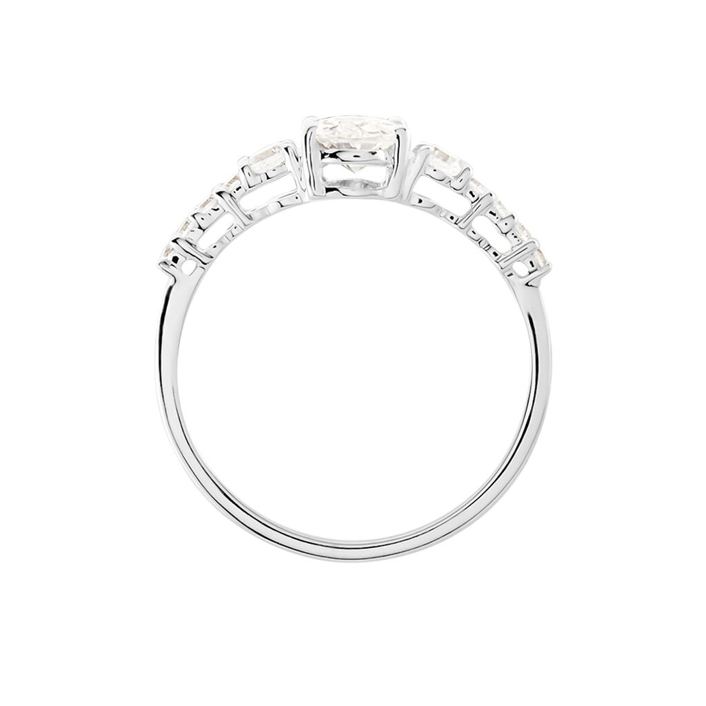 Bague Or Blanc Peadar Oxyde De Zirconium - Bagues solitaires Femme | Histoire d’Or