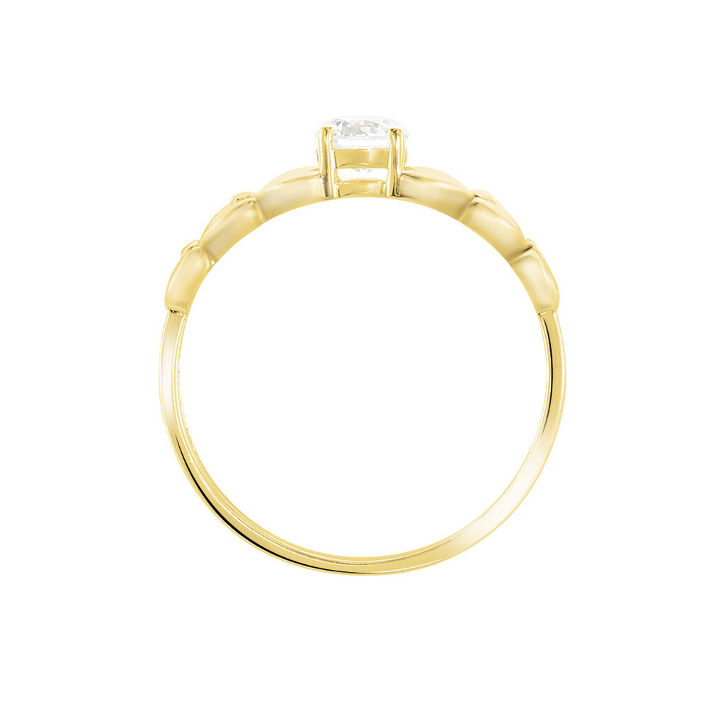 Bague Solitaire Alexine Or Jaune Oxyde De Zirconium - Bagues solitaires Femme | Histoire d’Or