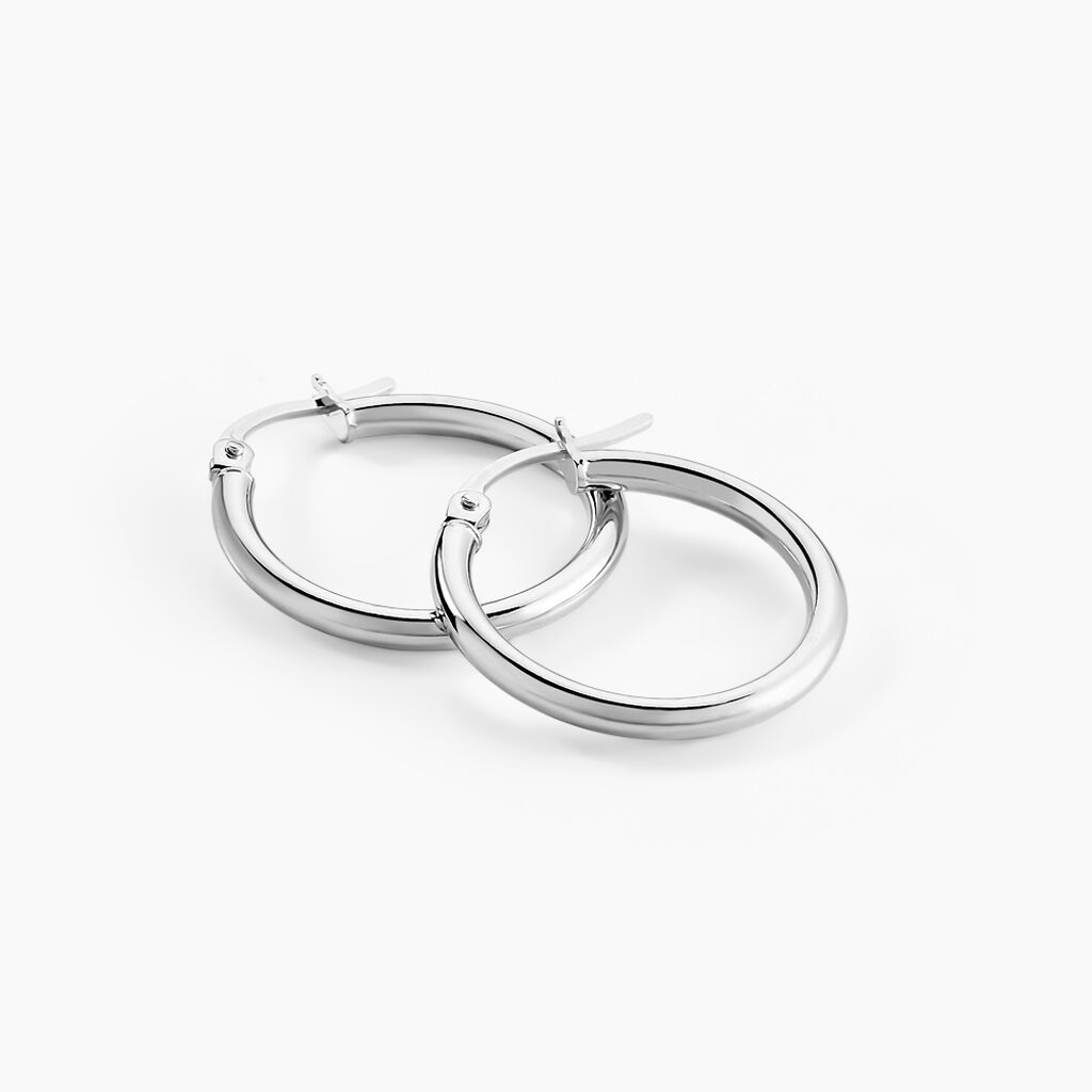 Créoles Verania Or Blanc - Boucles d'oreilles créoles Femme | Histoire d’Or