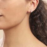Cr&eacute;oles Argent Blanc Gregh Oxydes De Zirconium - Boucles d'oreilles cr&eacute;oles Femme | Histoire d&rsquo;Or
