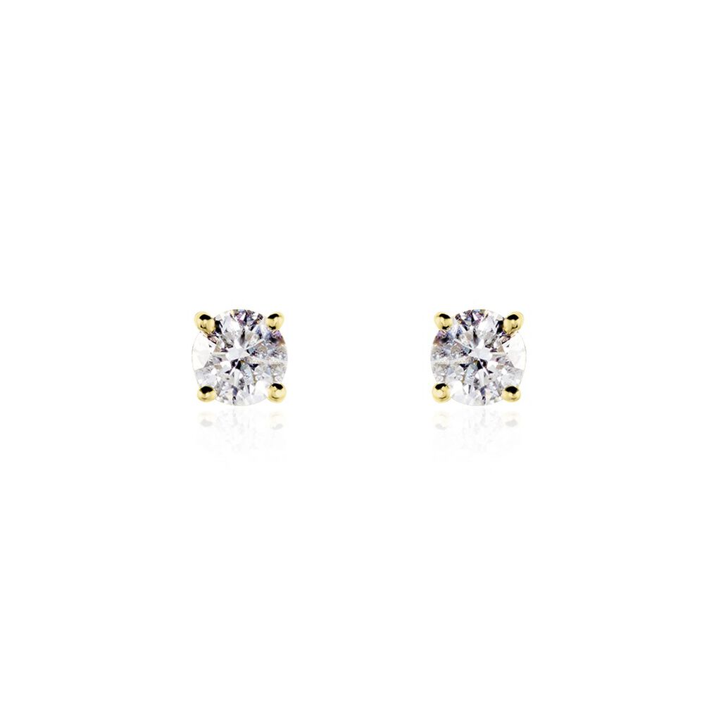 Boucles D'oreilles Puces Aphrodite Or Jaune Diamant - Clous d'oreilles Famille | Histoire d’Or