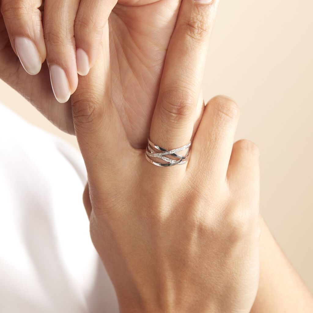 Bague Trisca Or Blanc Diamant - Bagues avec pierre Femme | Histoire d’Or