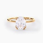 Bague Solitaire Plaqu&eacute; Or Liber Oxyde De Zirconium - Bagues solitaires Femme | Histoire d&rsquo;Or