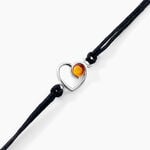 Bracelet Argent Blanc Mialy Ambre - Bracelets cordon Femme | Histoire d&rsquo;Or