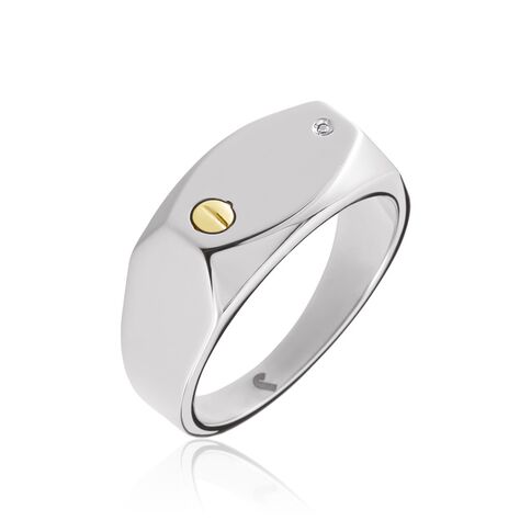Chevali&egrave;re Jourdan Lord Acier Bicolore Diamant - Bagues solitaires Homme | Histoire d&rsquo;Or
