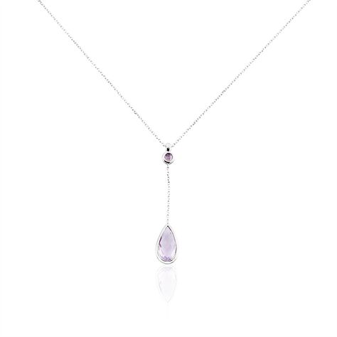 Collier Dennis Or Blanc Amethyste - Colliers Femme | Histoire d’Or