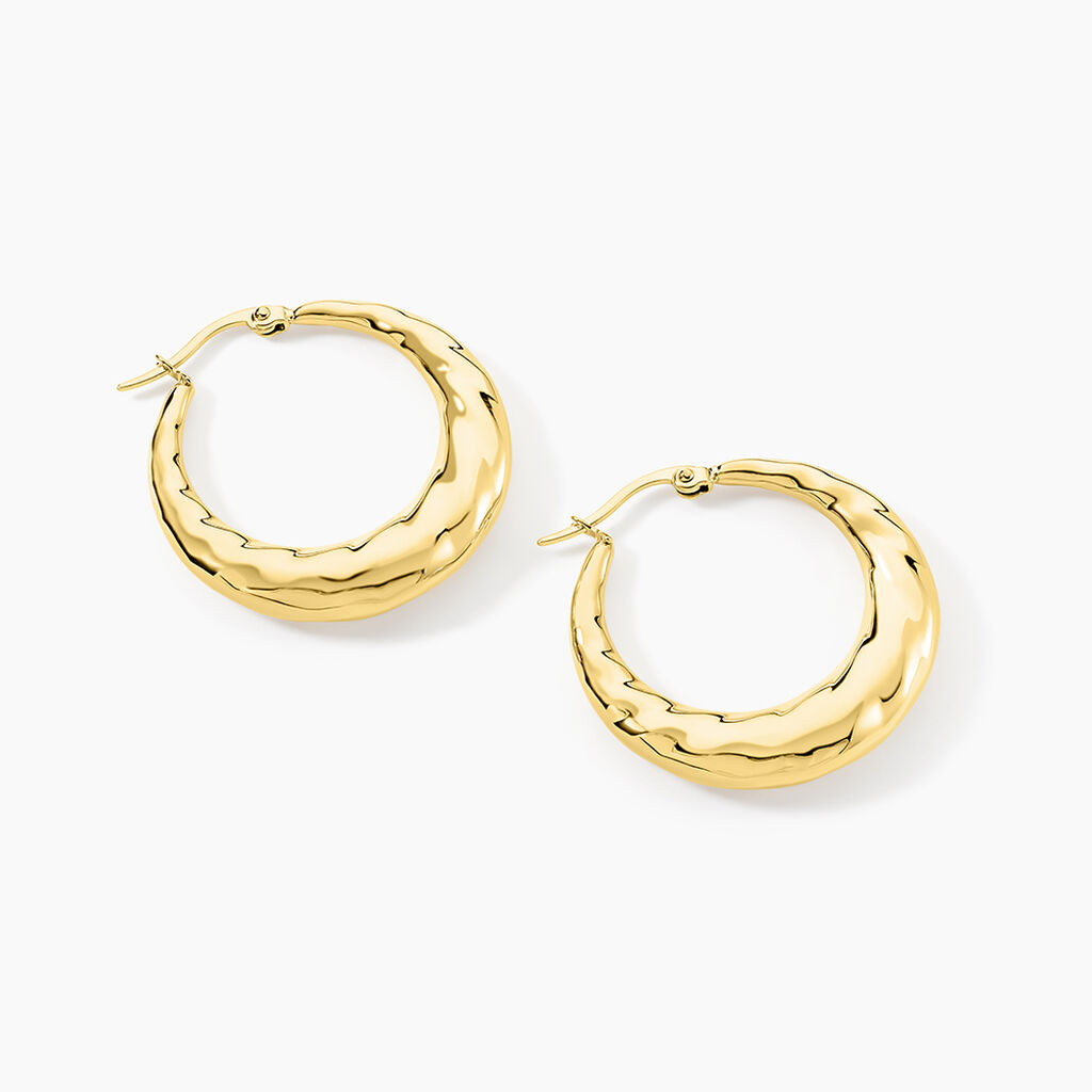 Cr&eacute;oles Acier Dor&eacute; Ibbie - Boucles d'oreilles cr&eacute;oles Femme | Histoire d&rsquo;Or