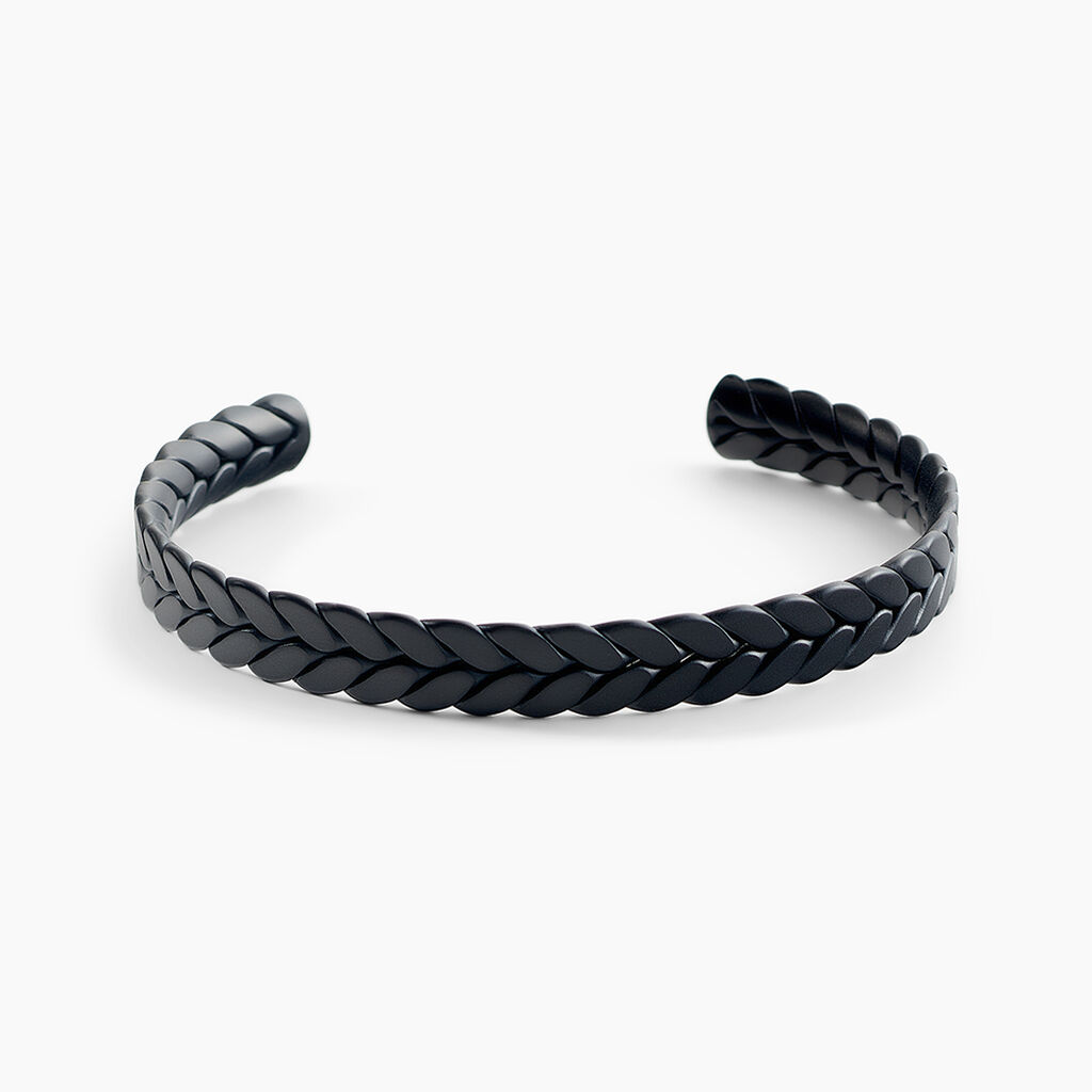 Bracelet Jonc Jourdan Guilherme Acier Noir - Bracelets joncs Homme | Histoire d&rsquo;Or