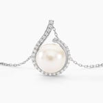 Collier Lucinda Or Blanc Perle De Culture Et Oxyde De Zirconium - Colliers Femme | Histoire d&rsquo;Or