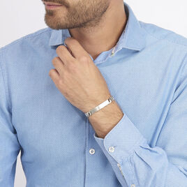Bracelet Identité Casper Argent Gris - Gourmettes Homme | Histoire d’Or