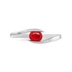 Bague Camilia Or Blanc Rubis - Bagues solitaires Femme | Histoire d&rsquo;Or