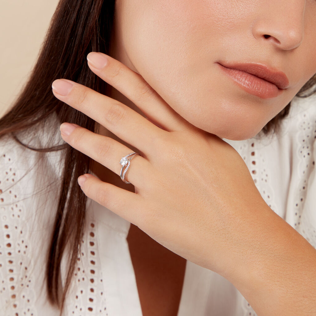 Bague Mirene Argent Blanc Oxyde De Zirconium - Bagues solitaires Femme | Histoire d’Or