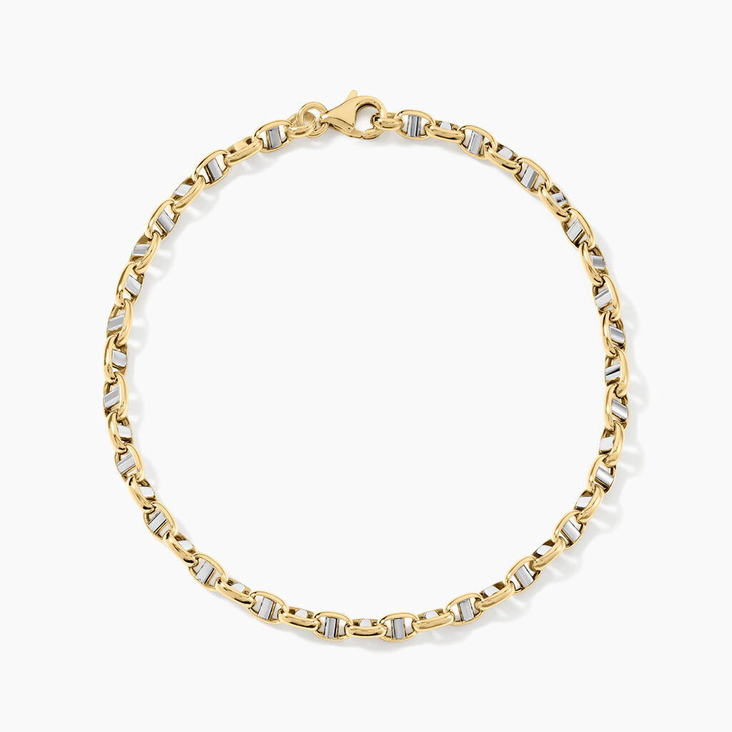 Bracelet Carlo Or Bicolore Maille Marine Ronde - Bracelets cha&icirc;ne Femme | Histoire d&rsquo;Or