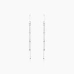 Boucles D'oreilles Pendantes La&iuml;a Argent Blanc - Piercings d'oreilles Femme | Histoire d&rsquo;Or