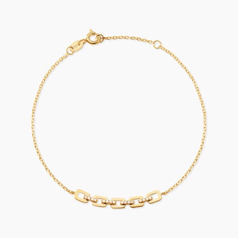 Bracelet Cinthya Argent Dor&eacute; A L'Or 750/1000 Oxyde De Zirconium - Bracelets Pierre Femme | Histoire d&rsquo;Or