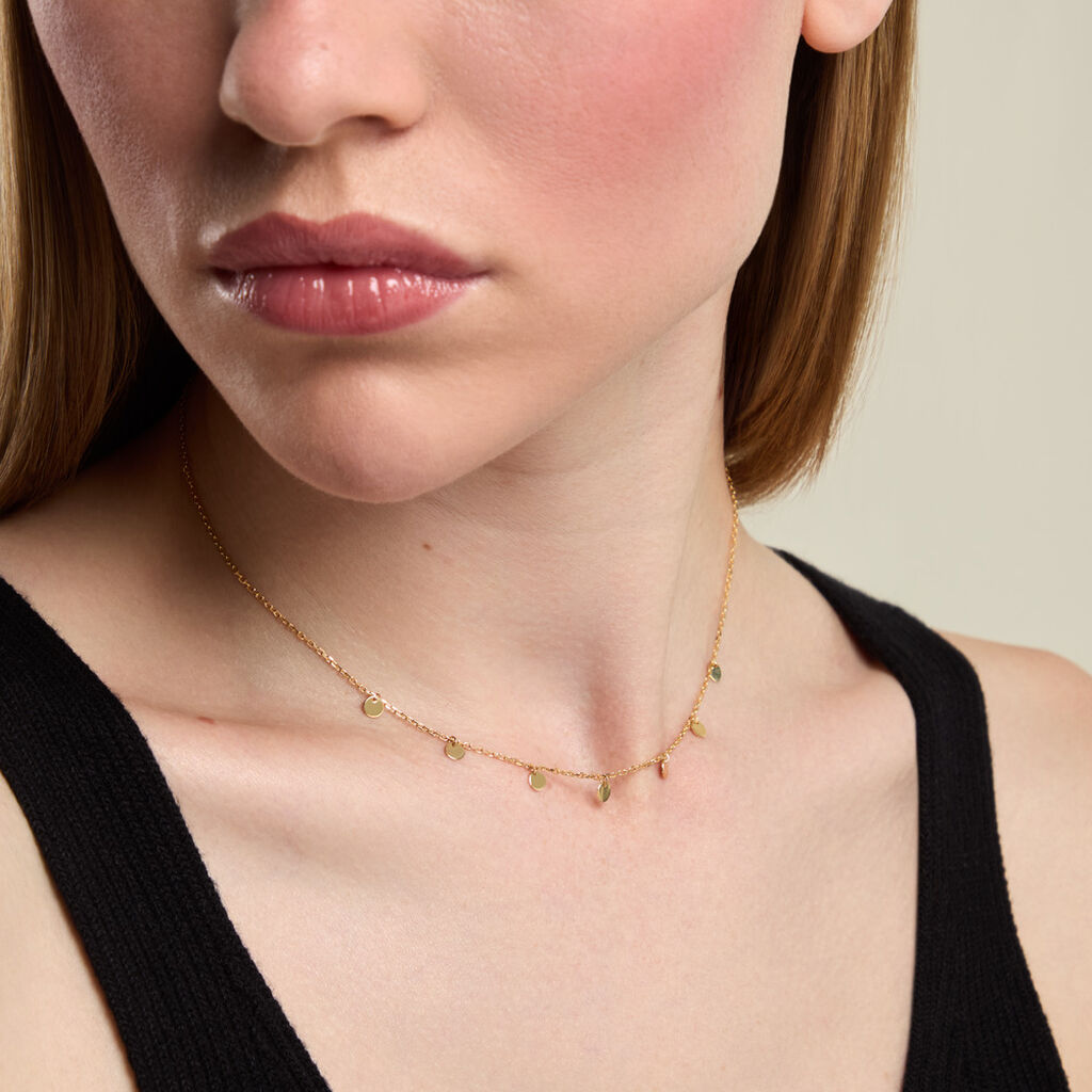 Collier Eleonora Argent Dor&eacute; A L'Or 750/1000 - Bijoux sans pierre Femme | Histoire d&rsquo;Or