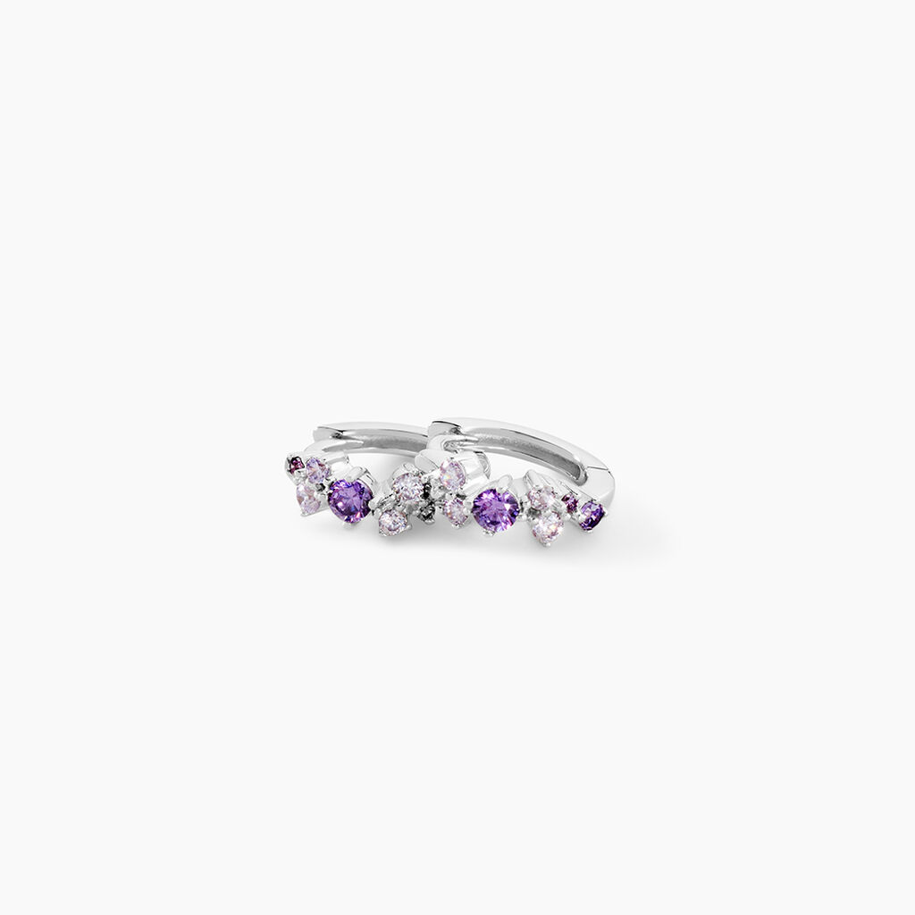Cr&eacute;oles Rio Argent Blanc Oxyde De Zirconium - Boucles d'oreilles cr&eacute;oles Femme | Histoire d&rsquo;Or