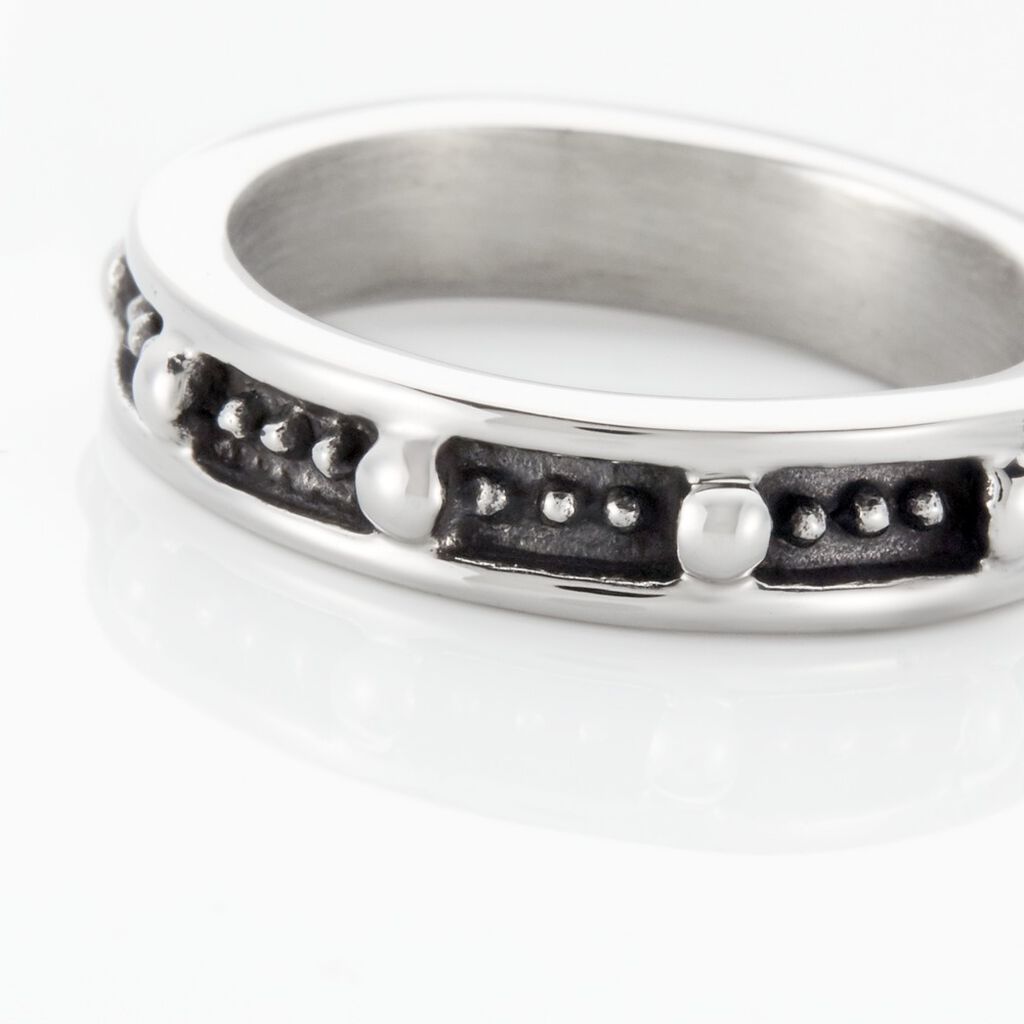 Bague Acier Blanc Ghislain - Bagues fantaisie Homme | Histoire d&rsquo;Or