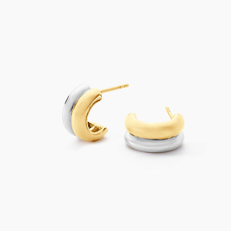Créoles Egerie Argent Bicolore - Boucles d'oreilles créoles Femme | Histoire d’Or