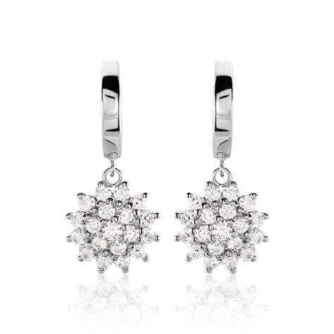 Cr&eacute;oles Argent Blanc Maximille Oxydes De Zirconium - Boucles d'oreilles cr&eacute;oles Femme | Histoire d&rsquo;Or