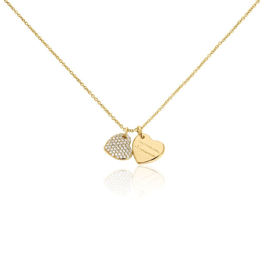 Collier Corazon Plaqué Or Jaune Oxyde De Zirconium - Colliers Femme | Histoire d’Or