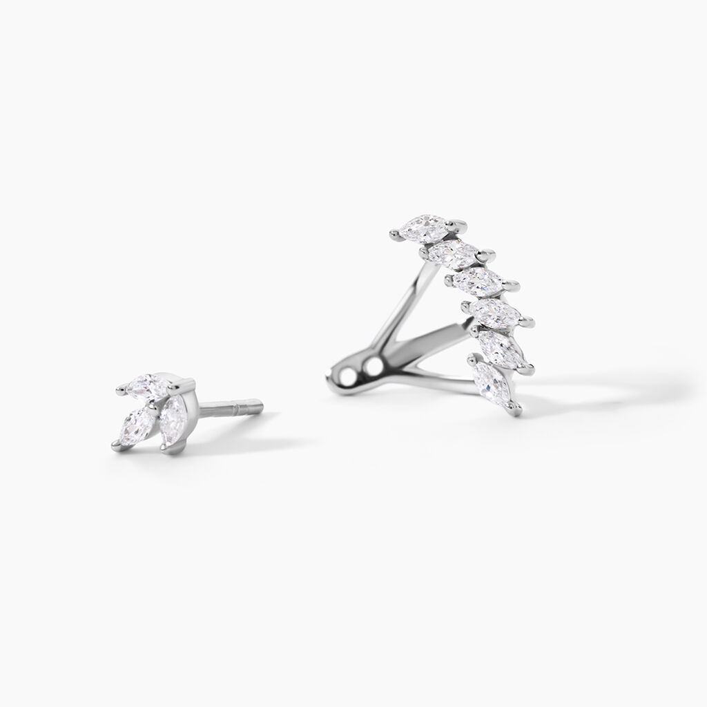 Boucles D'Oreilles Puces Tapis Rouge Argent Blanc Oxyde De Zirconium - Boucles d'oreilles fantaisie Femme | Histoire d&rsquo;Or