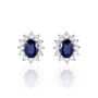 Boucles D'oreilles Puces Vladimir Or Blanc Saphir Et Diamant