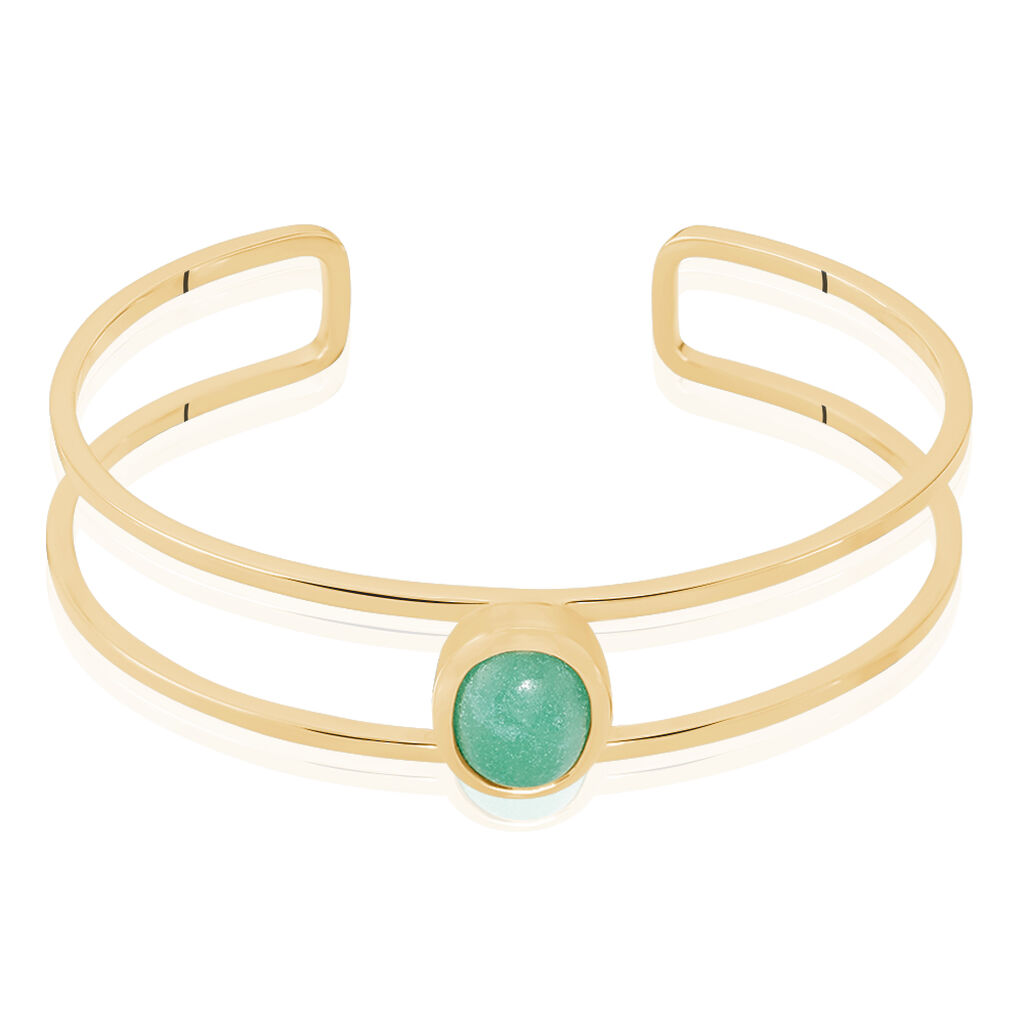 Bracelet Jonc Veina Plaqué Or Jaune Aventurine - Bracelets joncs Femme | Histoire d’Or