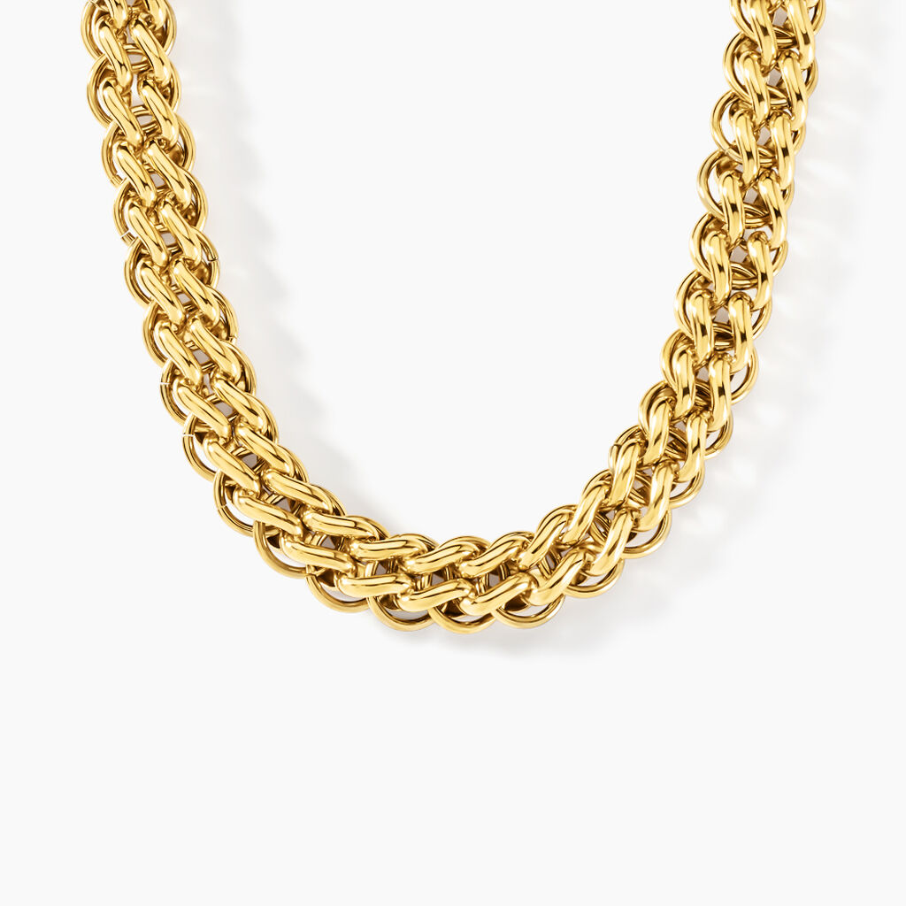 Collier Jackie Acier Jaune - Ras de cou Femme | Histoire d&rsquo;Or
