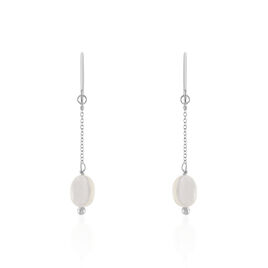 Boucles D'oreilles Pendantes Sirene Argent Blanc Nacre - Boucles d'oreilles fantaisie Femme | Histoire d’Or