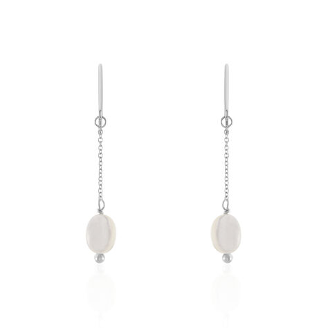 Boucles D'oreilles Pendantes Sirene Argent Blanc Nacre - Boucles d'oreilles fantaisie Femme | Histoire d’Or