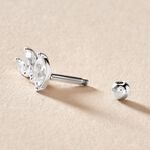 Piercing D'oreille Unitaire Fox Argent Rhodi&eacute; Oxyde De Zirconium - Bijoux Femme | Histoire d&rsquo;Or