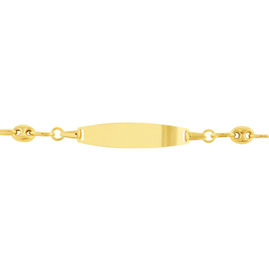 Bracelet Identité Evin Maille Grain De Cafe Or Jaune - Bracelets Communion Enfant | Histoire d’Or