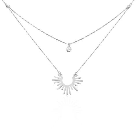 Collier Abra Argent Blanc Oxyde De Zirconium - Colliers doubles et triples chaînes Femme | Histoire d’Or