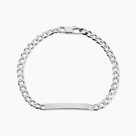 Bracelet Identit&eacute; Casper Argent Blanc - Gourmettes Femme | Histoire d&rsquo;Or