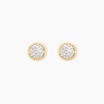Boucles D'oreilles Puces Edmee Cercle 0 Or Jaune Strass - Clous d'oreilles Femme | Histoire d&rsquo;Or
