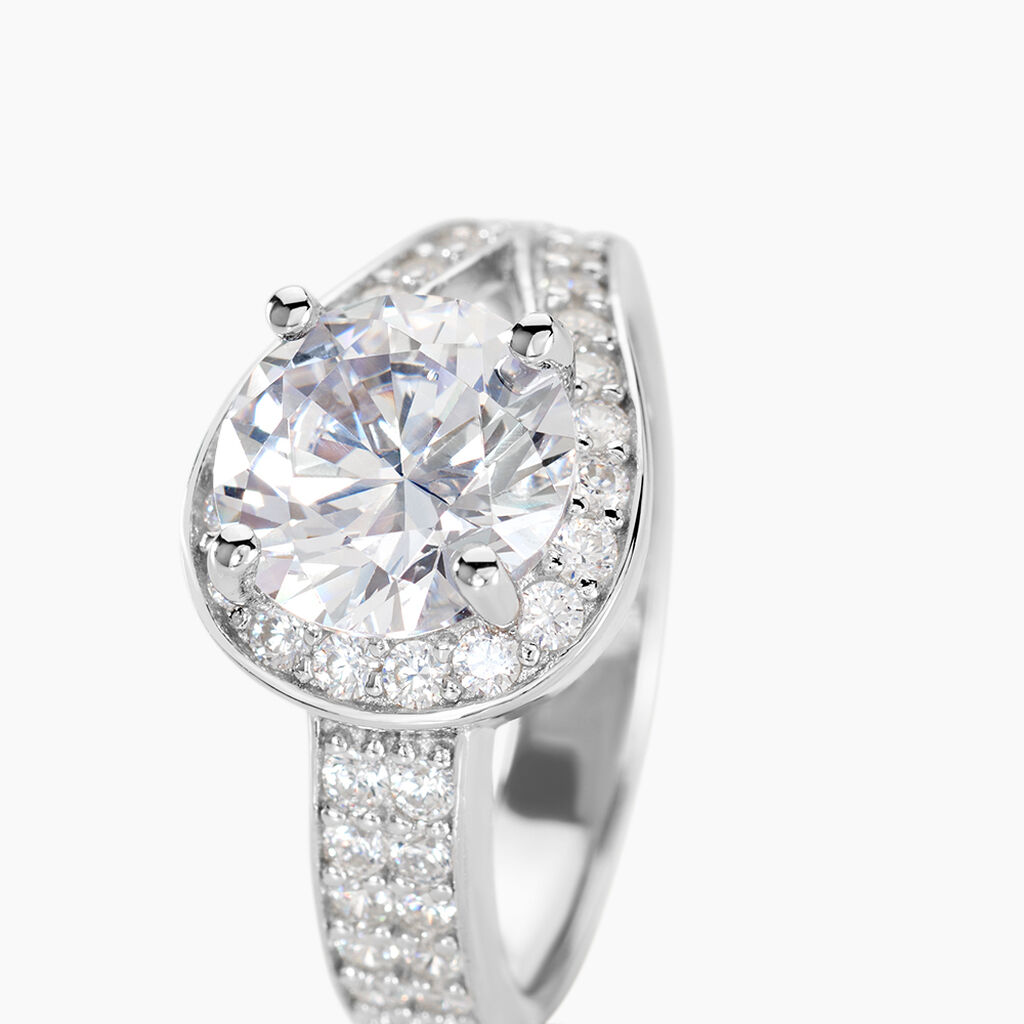 Bague Melisse Argent Blanc Oxyde De Zirconium - Bagues solitaires Femme | Histoire d&rsquo;Or