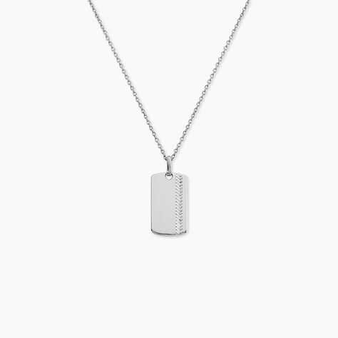 Collier Geoffroi Argent Blanc - Bijoux sans pierre Homme | Histoire d&rsquo;Or