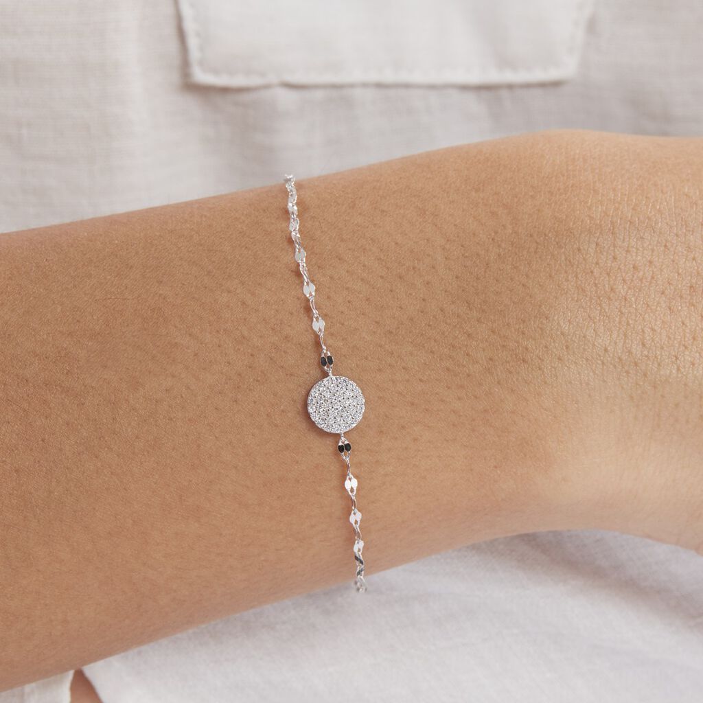 Bracelet Argent Blanc Turin Oxydes De Zirconium - Bracelets Femme | Histoire d’Or