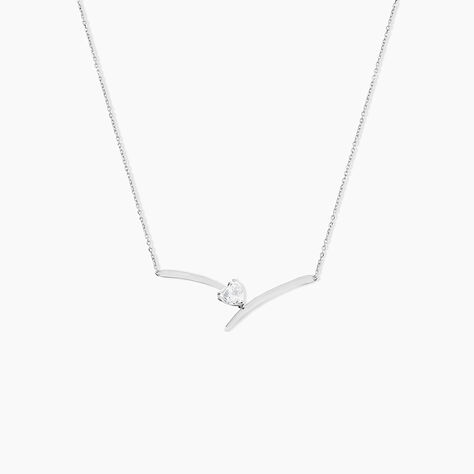 Collier Valeriana Or Blanc Oxyde De Zirconium - Colliers Femme | Histoire d&rsquo;Or