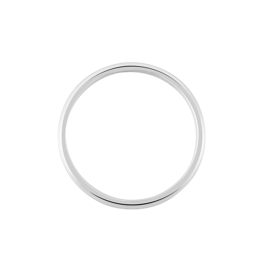 Alliance Aphroditia Demi Jonc Bomb&eacute; Platine Blanc - Alliances Famille | Histoire d&rsquo;Or