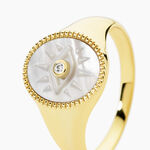 Chevali&egrave;re Goddess Argent Jaune Nacre Oxyde De Zirconium - Bagues solitaires Femme | Histoire d&rsquo;Or